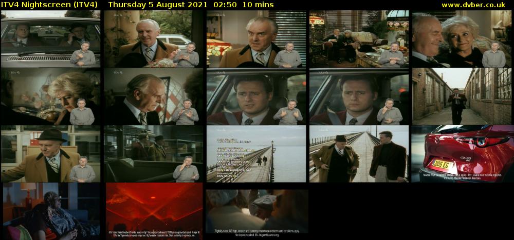 ITV4 Nightscreen (ITV4) Thursday 5 August 2021 02:50 - 03:00