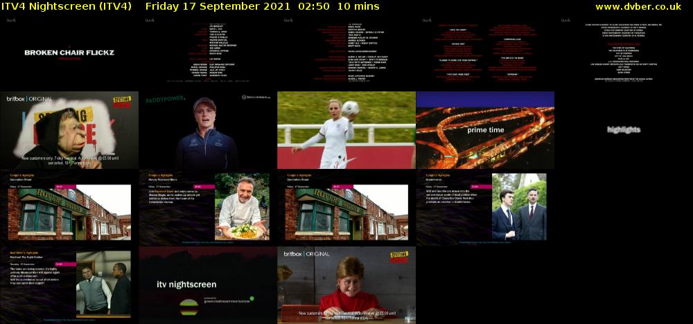 ITV4 Nightscreen (ITV4) Friday 17 September 2021 02:50 - 03:00