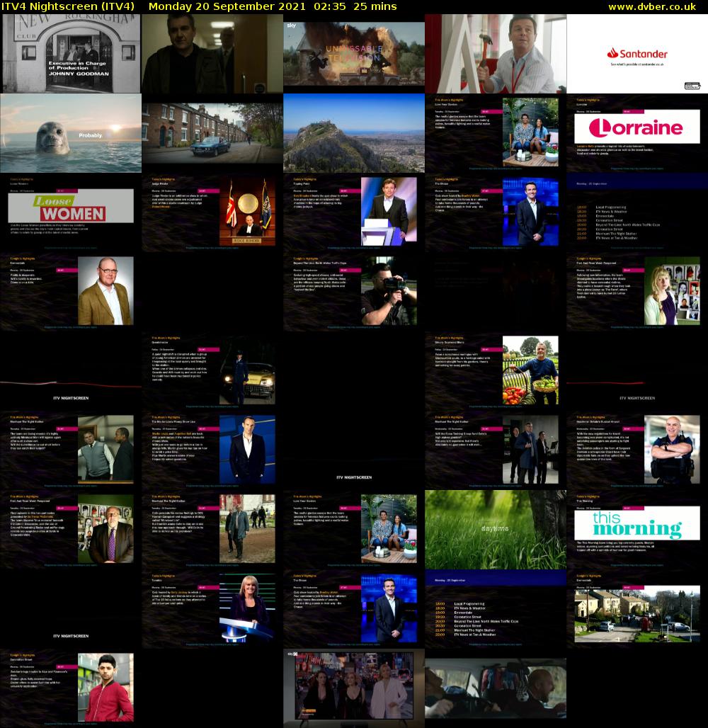 ITV4 Nightscreen (ITV4) Monday 20 September 2021 02:35 - 03:00