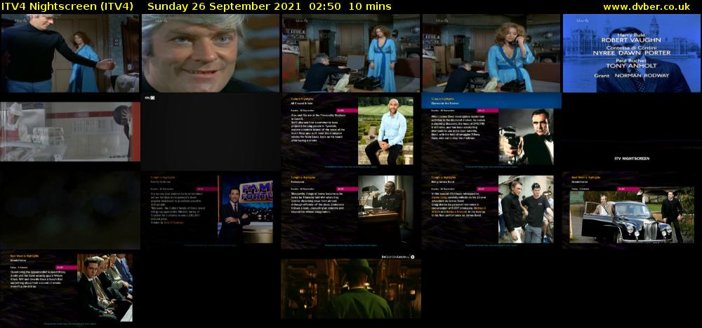 ITV4 Nightscreen (ITV4) Sunday 26 September 2021 02:50 - 03:00