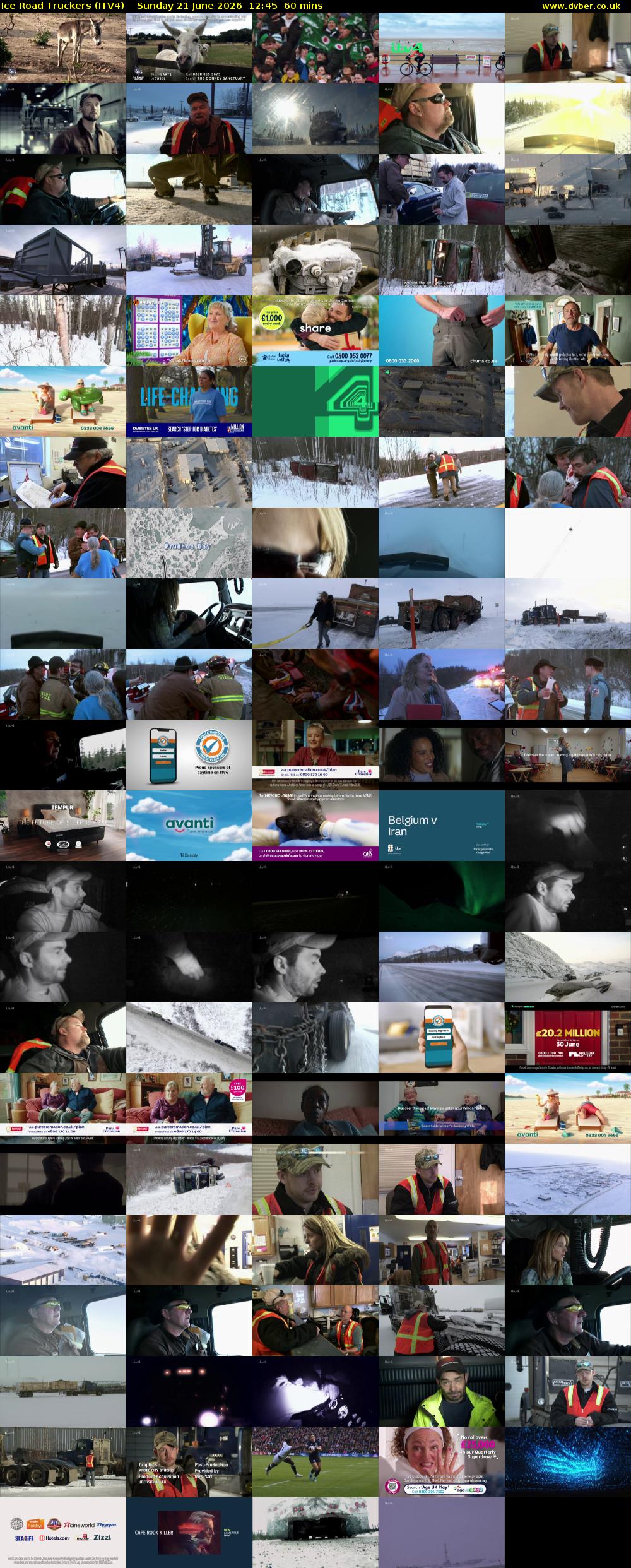 Ice Road Truckers (ITV4) Sunday 21 June 2026 12:45 - 13:45