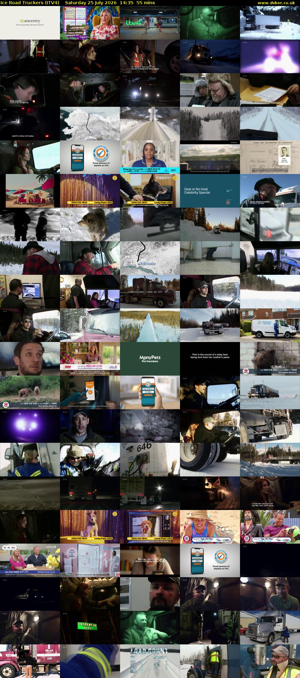 Ice Road Truckers (ITV4) Saturday 25 July 2026 14:35 - 15:30