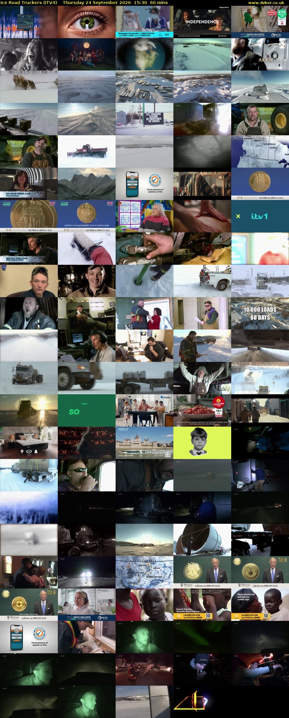 Ice Road Truckers (ITV4) Thursday 24 September 2026 15:30 - 16:30