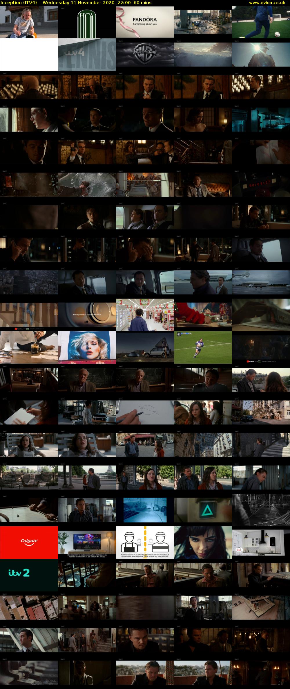 Inception (ITV4) Wednesday 11 November 2020 22:00 - 23:00