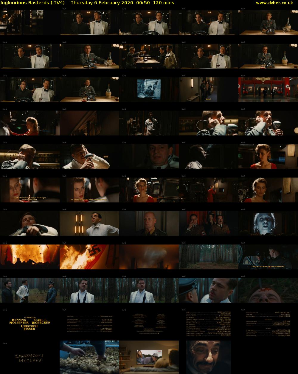 Inglourious Basterds (ITV4) Thursday 6 February 2020 00:50 - 02:50