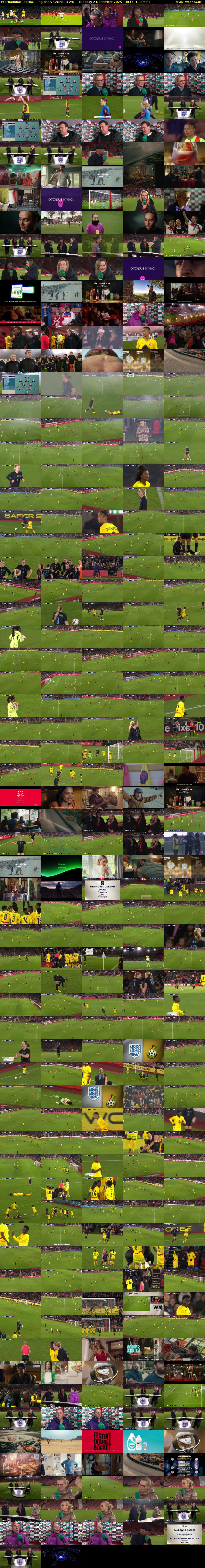 International Football: England v Ghana (ITV4) Tuesday 2 December 2025 18:15 - 21:25