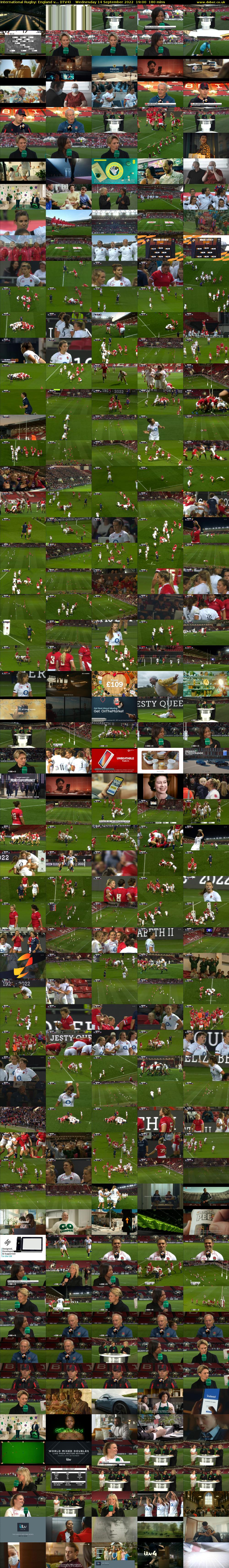 International Rugby: England v... (ITV4) Wednesday 14 September 2022 19:00 - 22:00