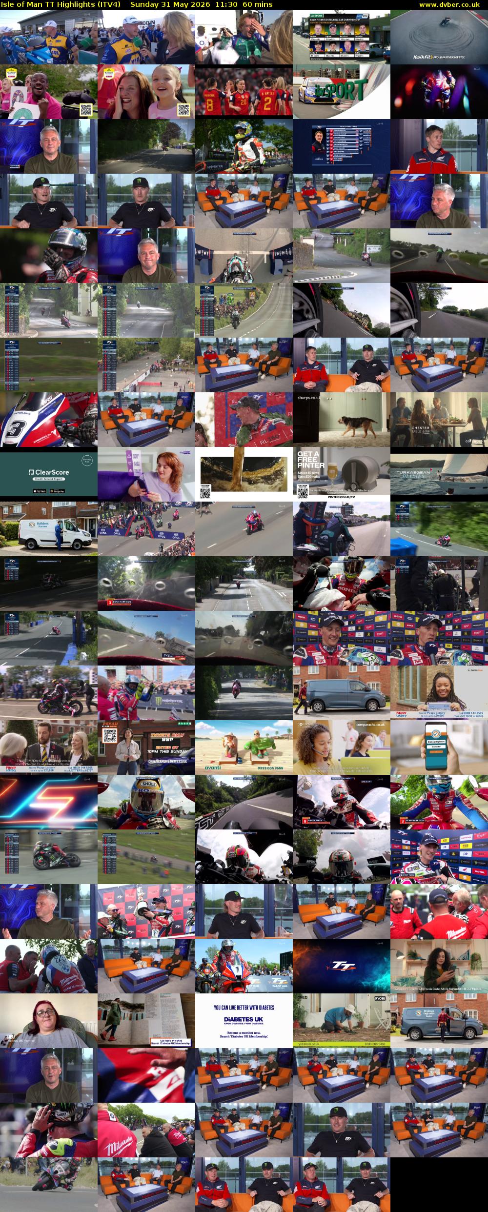 Isle of Man TT Highlights (ITV4) Sunday 31 May 2026 11:30 - 12:30