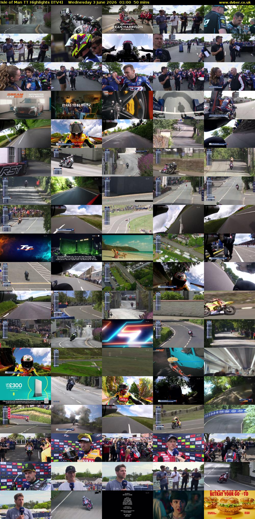 Isle of Man TT Highlights (ITV4) Wednesday 3 June 2026 01:00 - 01:50