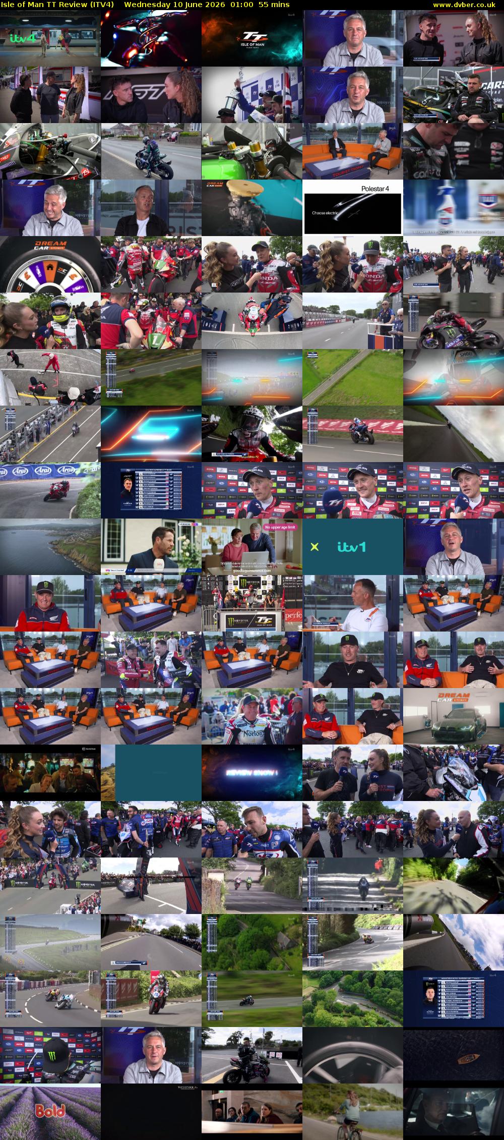 Isle of Man TT Review (ITV4) Wednesday 10 June 2026 01:00 - 01:55
