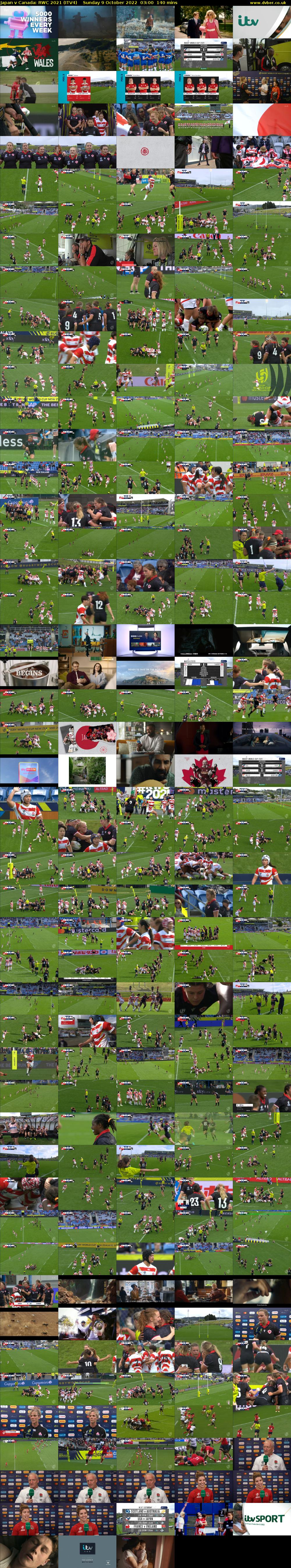 Japan v Canada: RWC 2021 (ITV4) Sunday 9 October 2022 03:00 - 05:20