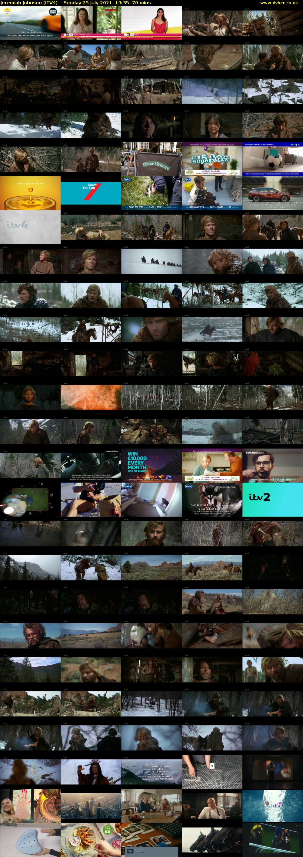 Jeremiah Johnson (ITV4) Sunday 25 July 2021 14:35 - 15:45