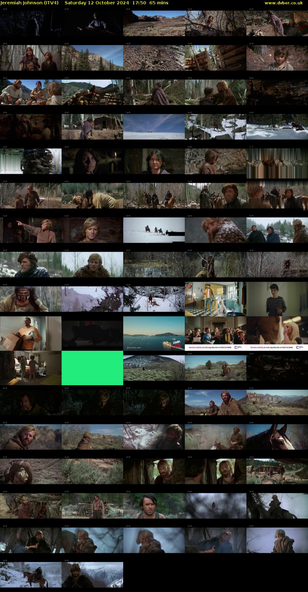 Jeremiah Johnson (ITV4) Saturday 12 October 2024 17:50 - 18:55