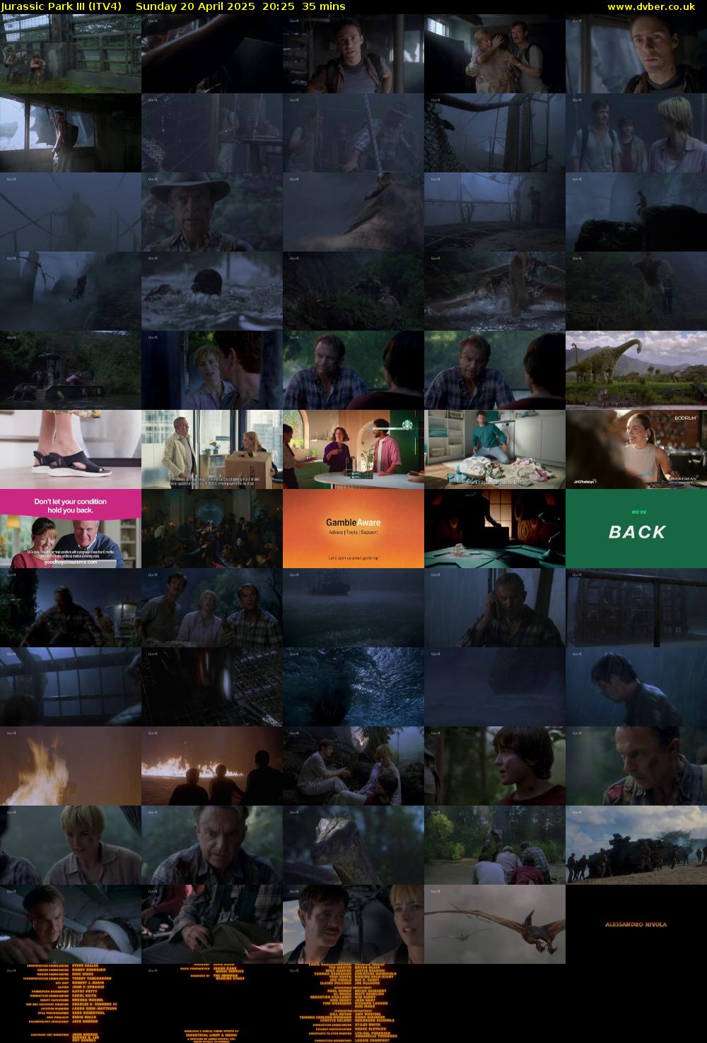 Jurassic Park III (ITV4) Sunday 20 April 2025 20:25 - 21:00