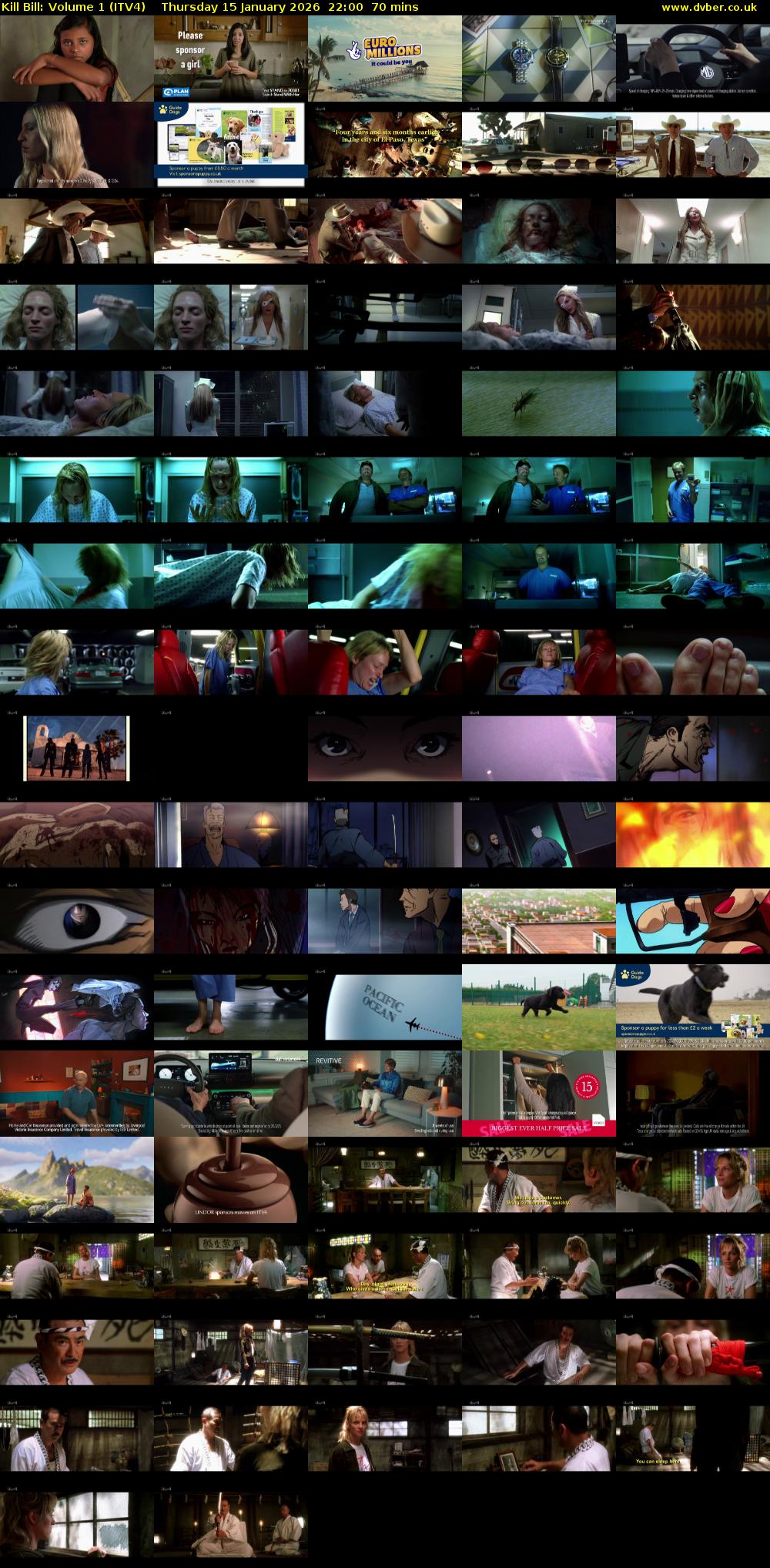 Kill Bill: Volume 1 (ITV4) Thursday 15 January 2026 22:00 - 23:10