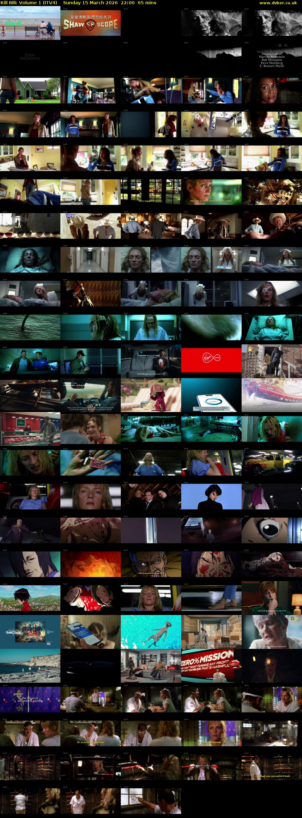 Kill Bill: Volume 1 (ITV4) Sunday 15 March 2026 22:00 - 23:05