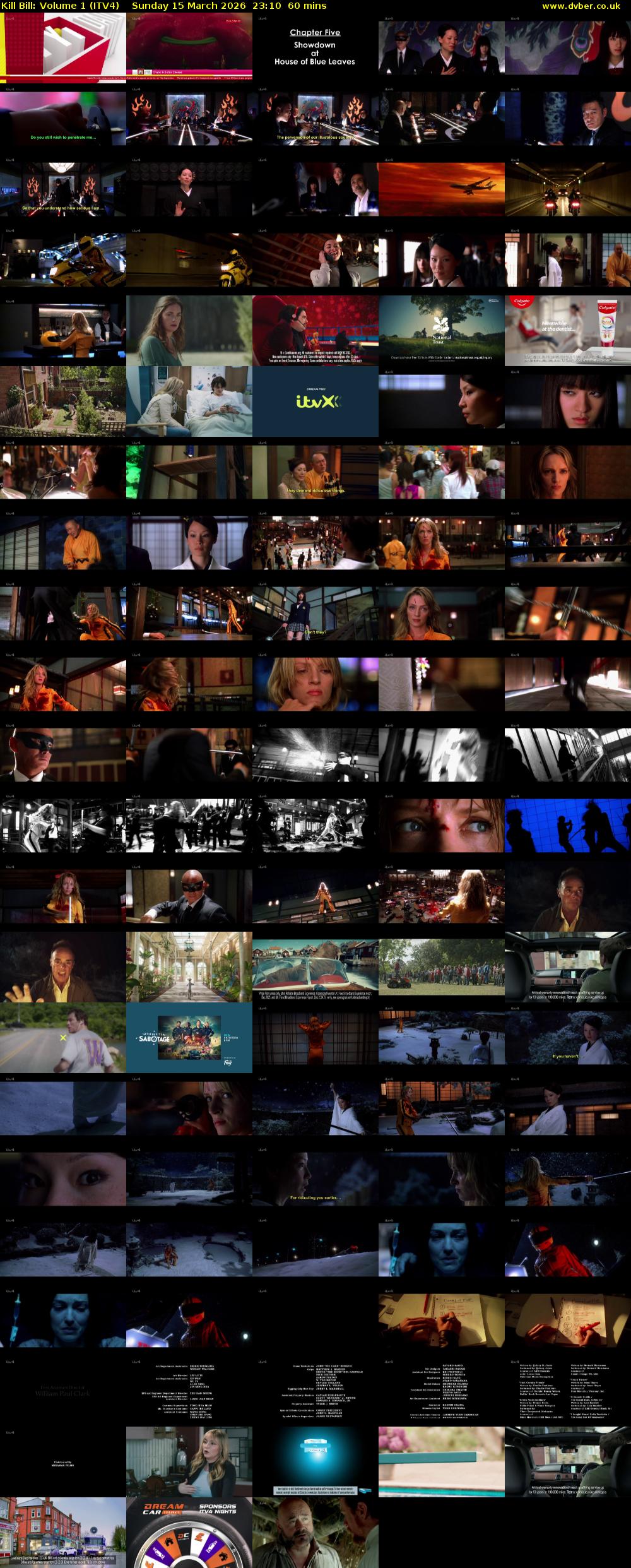 Kill Bill: Volume 1 (ITV4) Sunday 15 March 2026 23:10 - 00:10