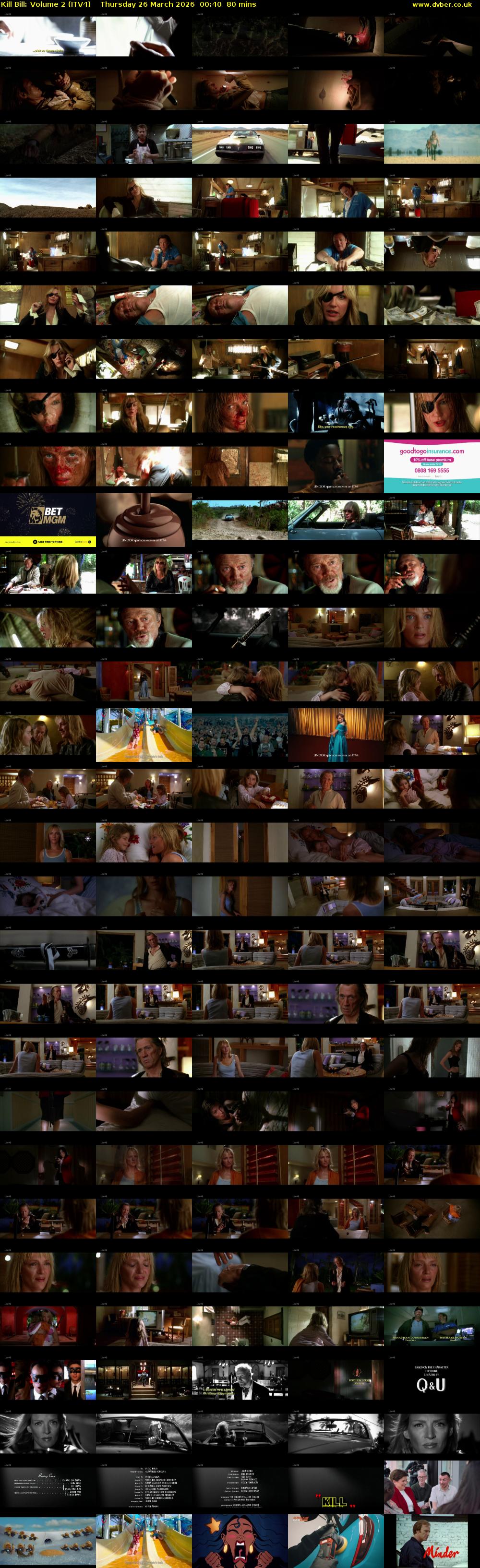 Kill Bill: Volume 2 (ITV4) Thursday 26 March 2026 00:40 - 02:00