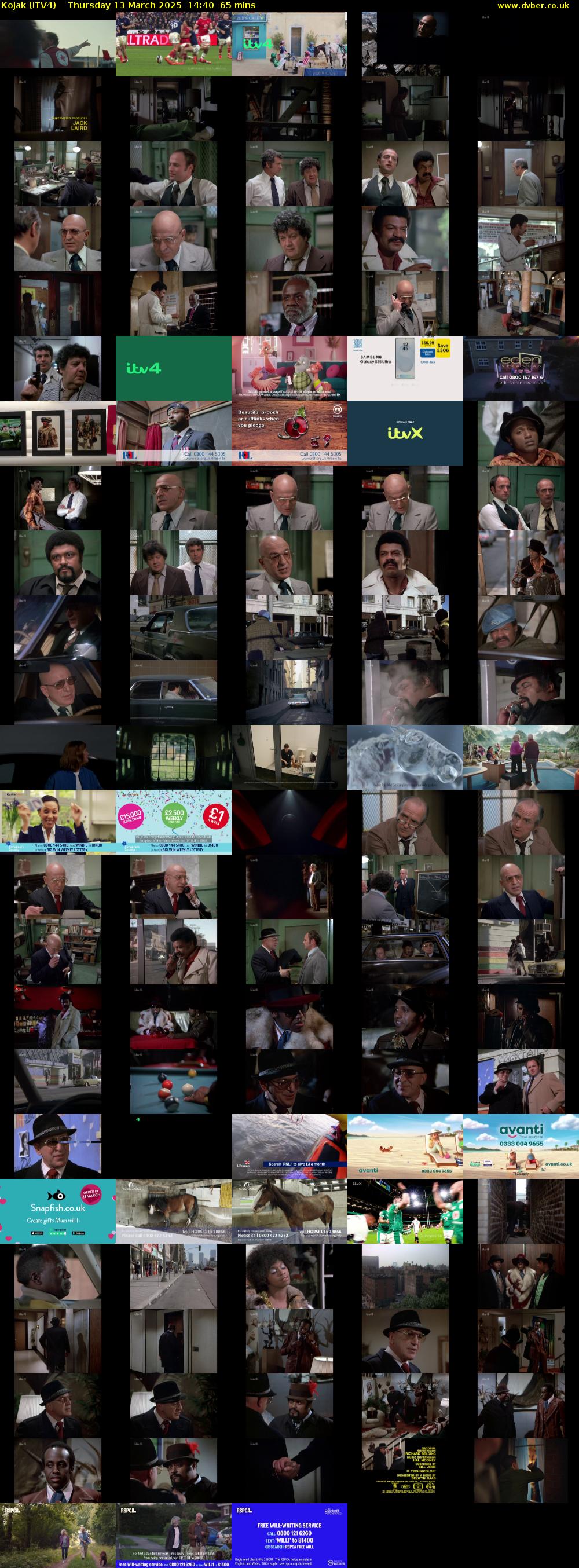 Kojak (ITV4) Thursday 13 March 2025 14:40 - 15:45