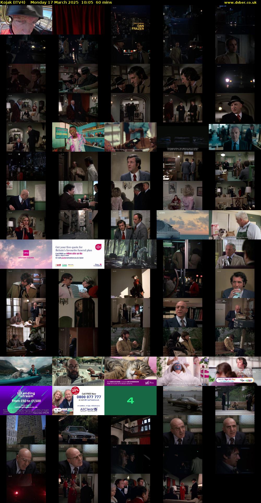 Kojak (ITV4) Monday 17 March 2025 10:05 - 11:05