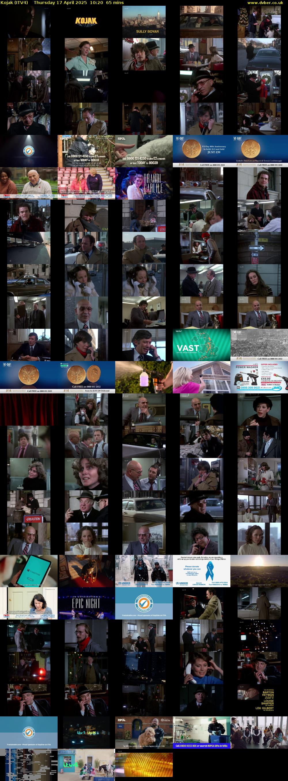 Kojak (ITV4) Thursday 17 April 2025 10:20 - 11:25