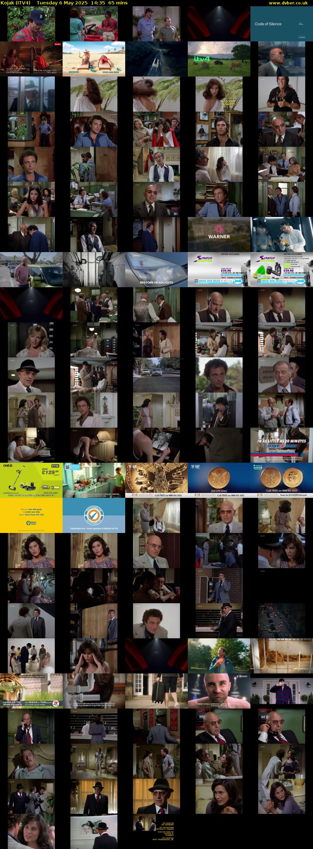 Kojak (ITV4) Tuesday 6 May 2025 14:35 - 15:40