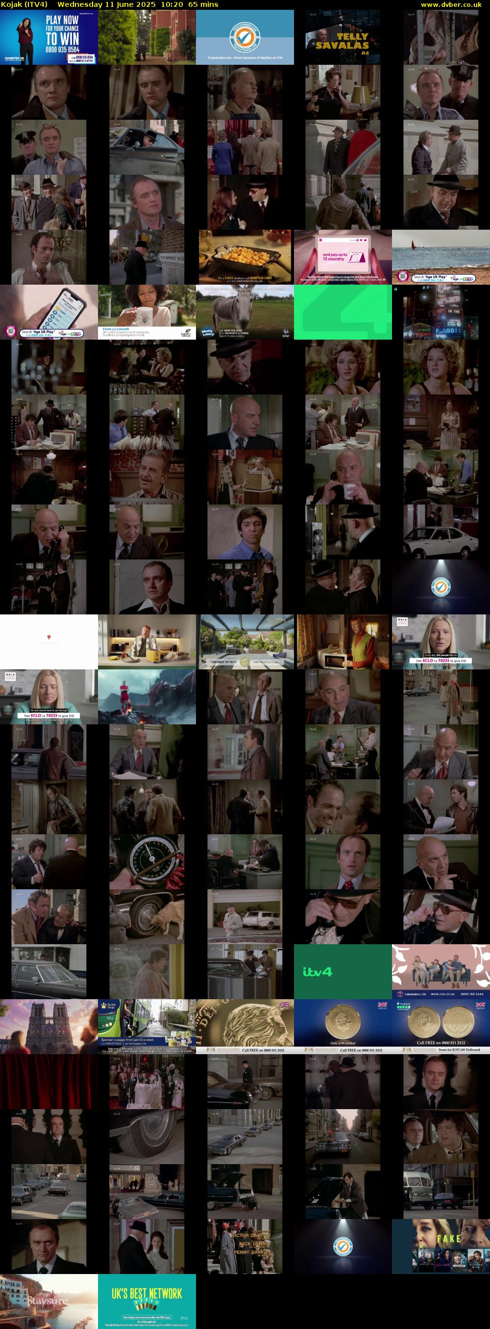Kojak (ITV4) Wednesday 11 June 2025 10:20 - 11:25