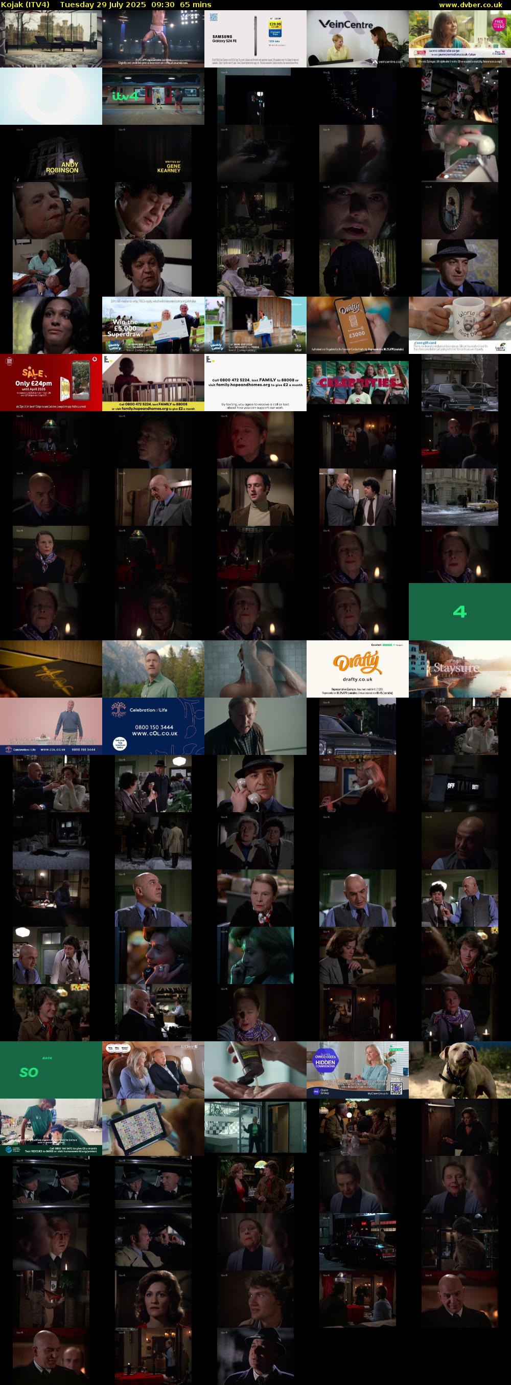 Kojak (ITV4) Tuesday 29 July 2025 09:30 - 10:35