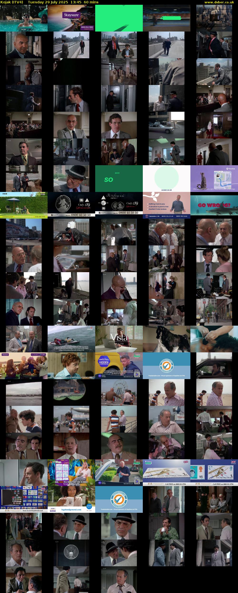 Kojak (ITV4) Tuesday 29 July 2025 13:45 - 14:45