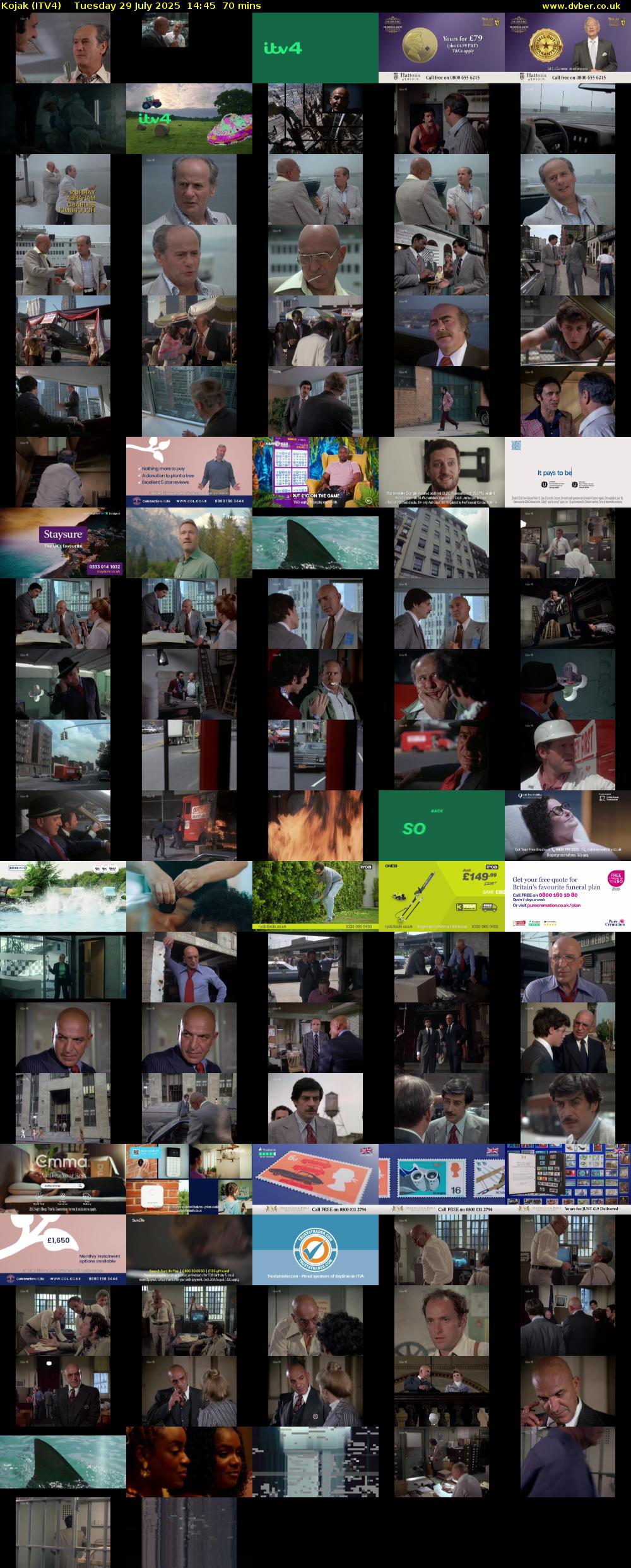 Kojak (ITV4) Tuesday 29 July 2025 14:45 - 15:55