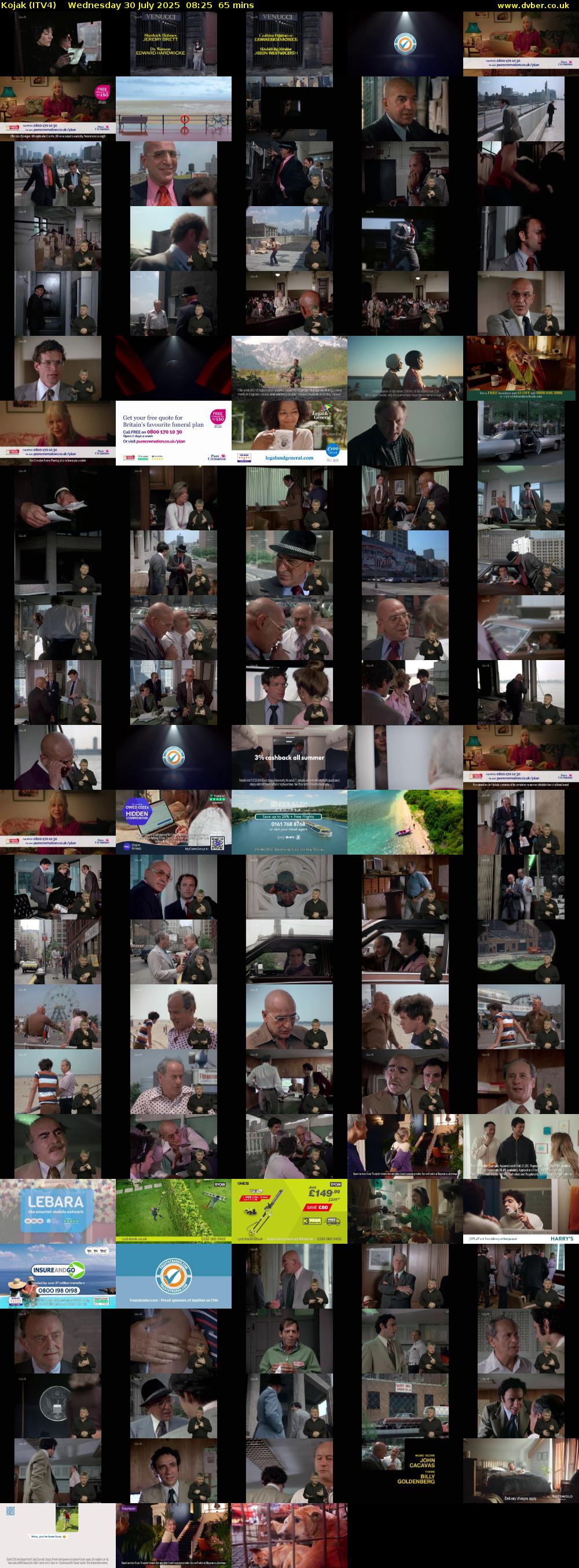 Kojak (ITV4) Wednesday 30 July 2025 08:25 - 09:30