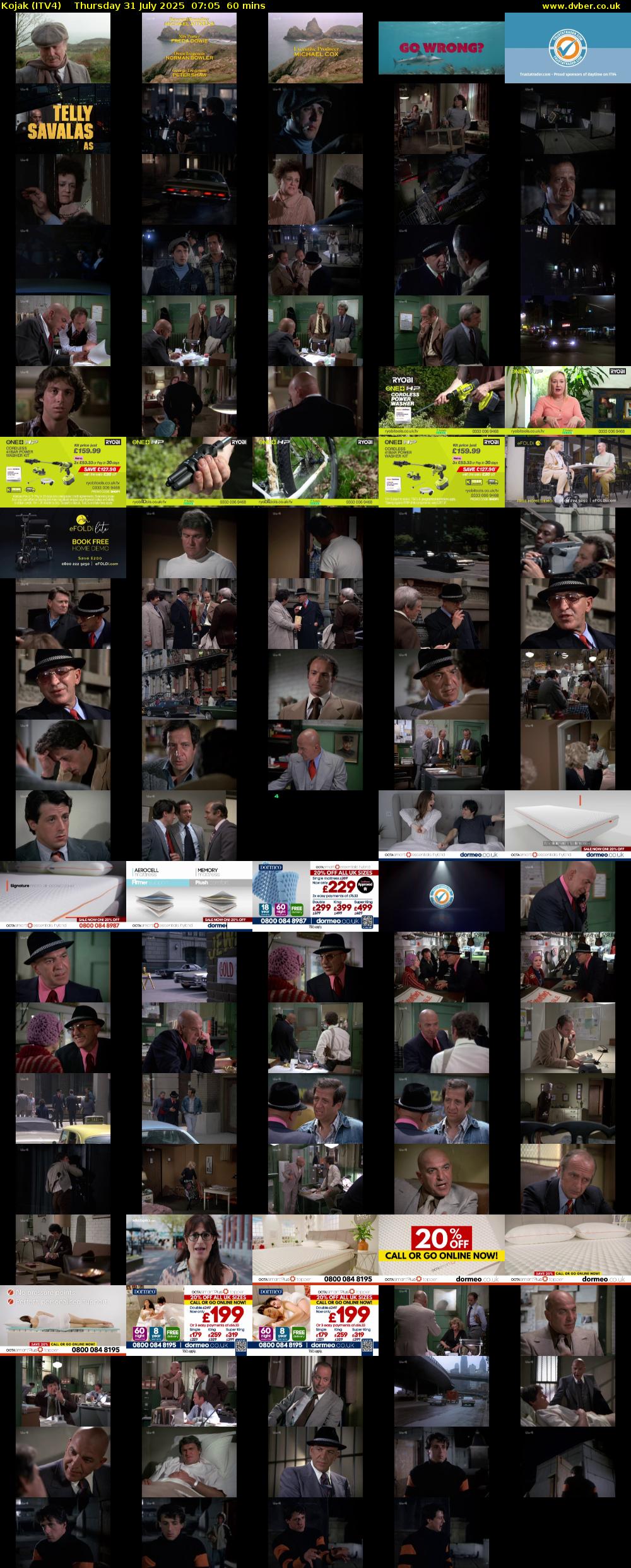 Kojak (ITV4) Thursday 31 July 2025 07:05 - 08:05