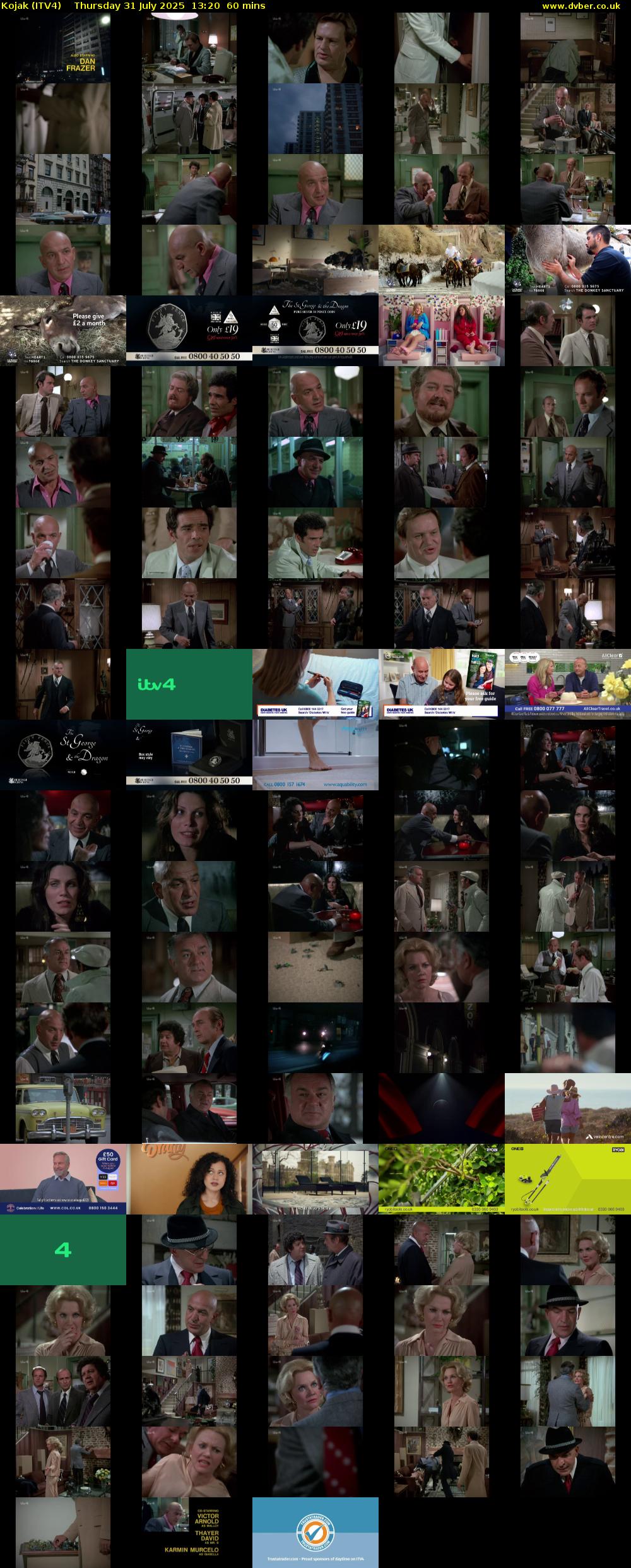 Kojak (ITV4) Thursday 31 July 2025 13:20 - 14:20