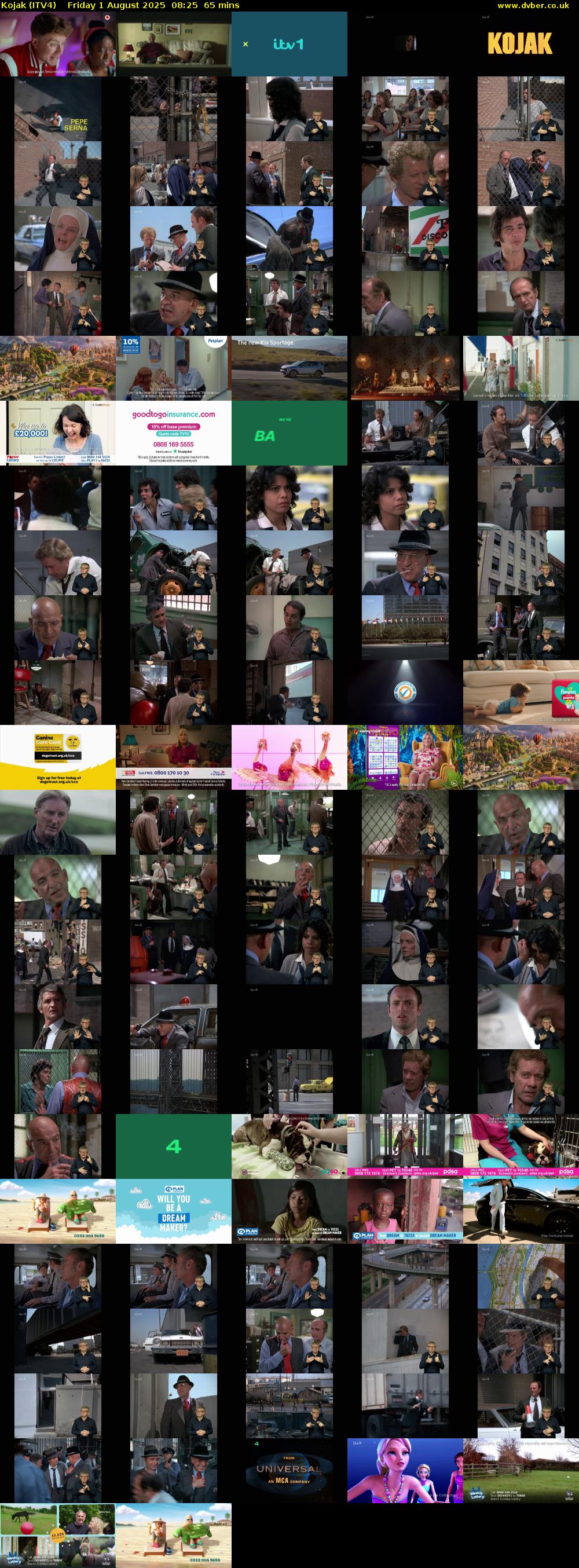 Kojak (ITV4) Friday 1 August 2025 08:25 - 09:30
