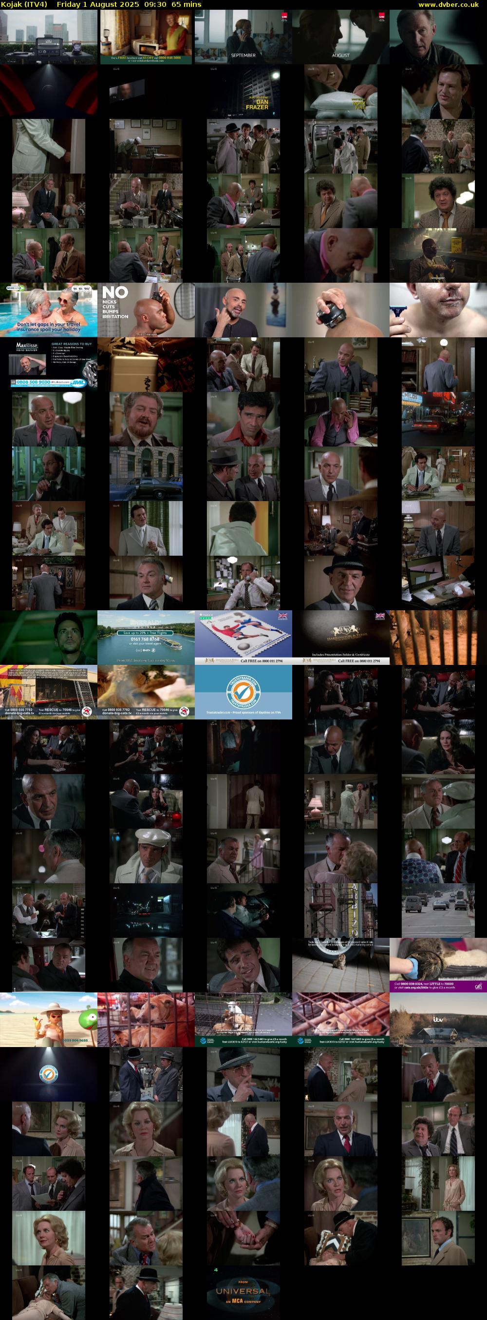 Kojak (ITV4) Friday 1 August 2025 09:30 - 10:35