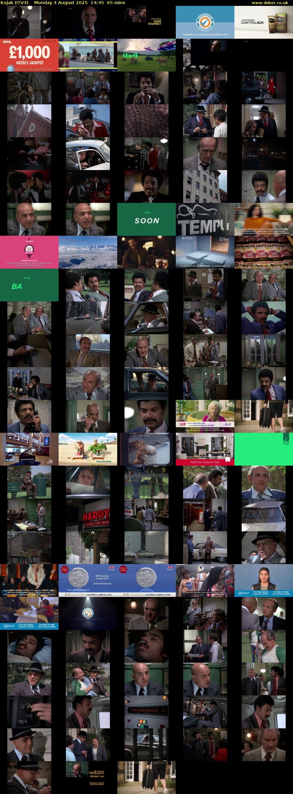 Kojak (ITV4) Monday 4 August 2025 14:45 - 15:50