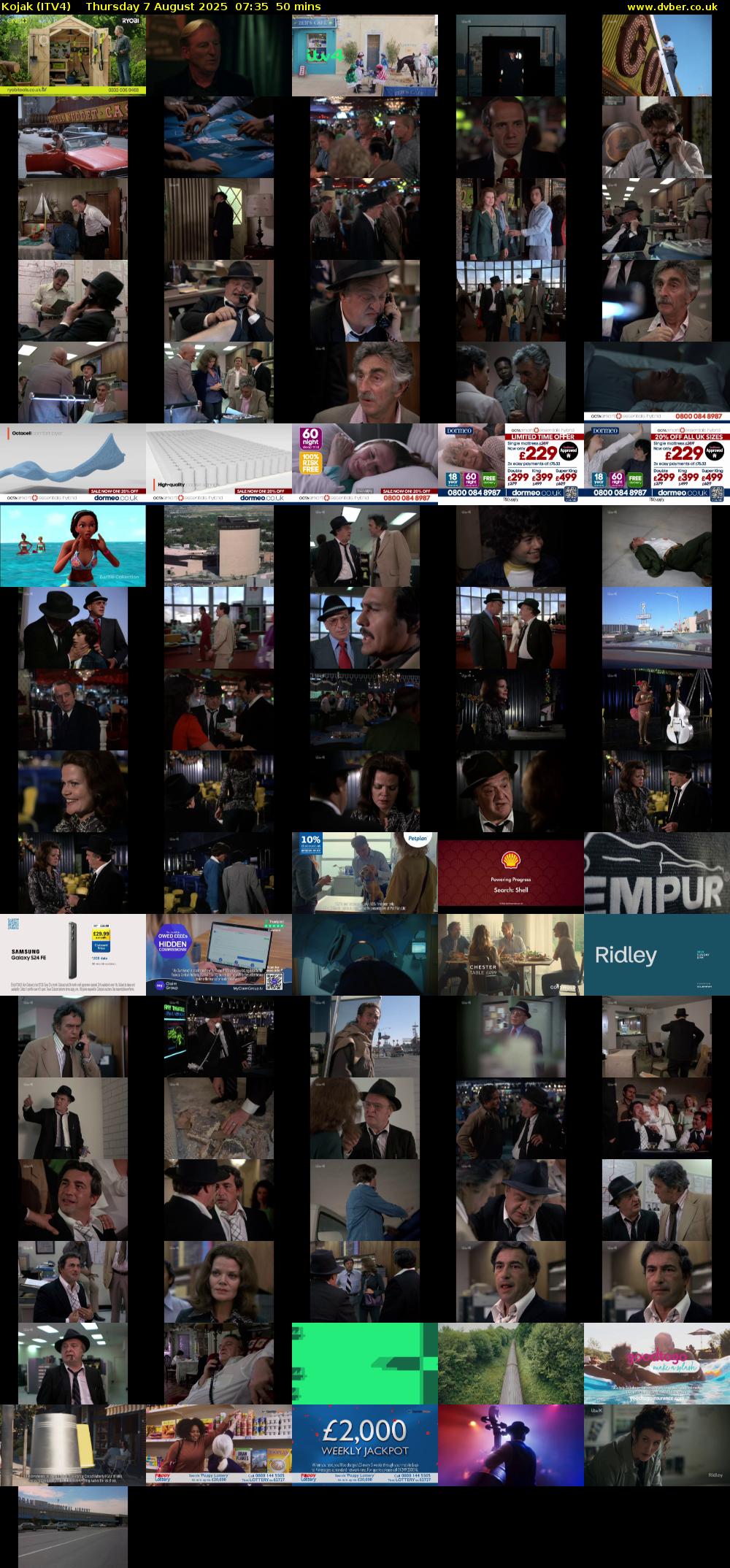 Kojak (ITV4) Thursday 7 August 2025 07:35 - 08:25