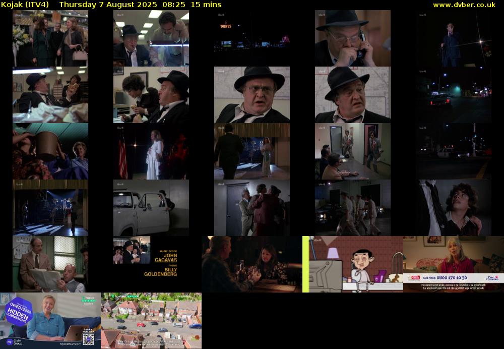 Kojak (ITV4) Thursday 7 August 2025 08:25 - 08:40