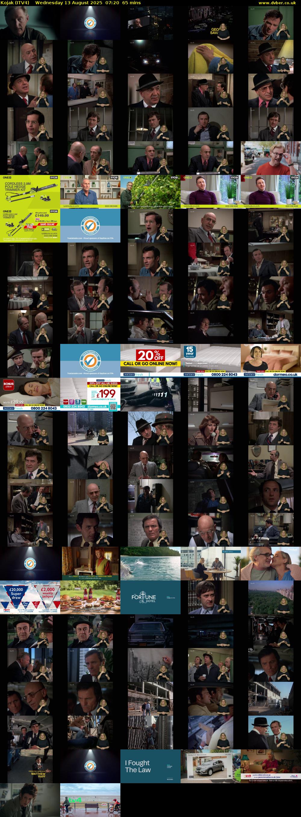 Kojak (ITV4) Wednesday 13 August 2025 07:20 - 08:25
