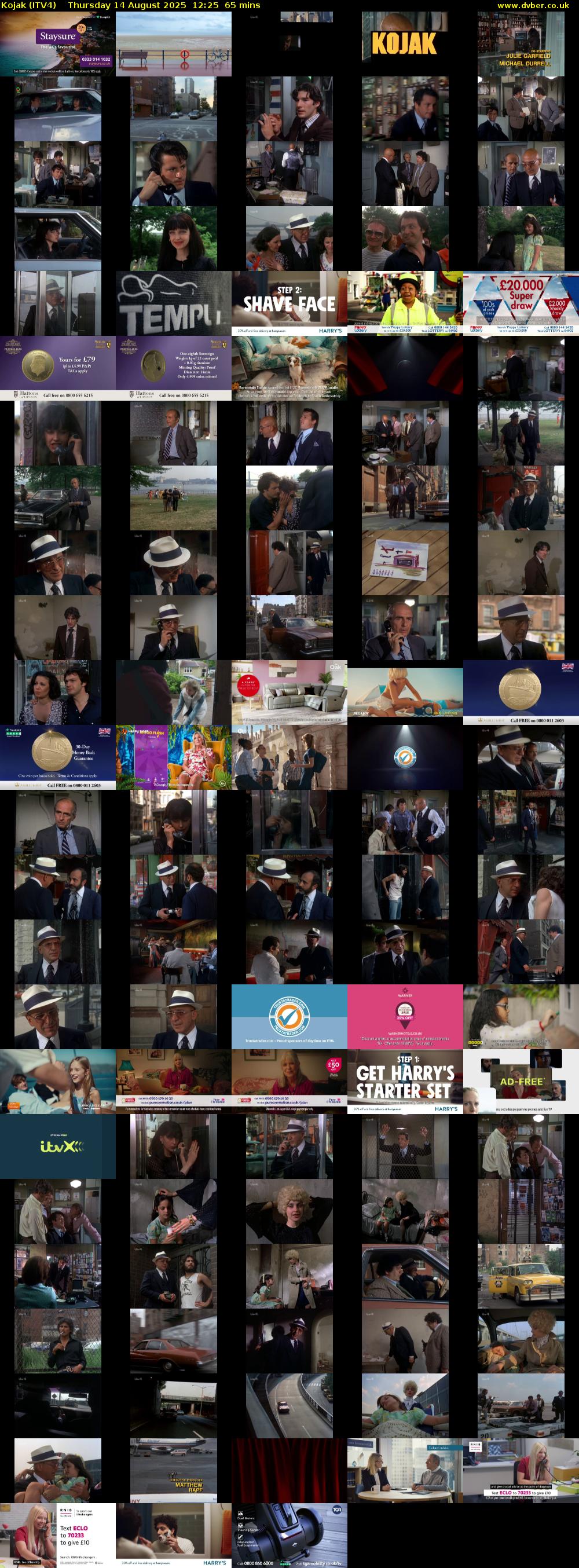 Kojak (ITV4) Thursday 14 August 2025 12:25 - 13:30