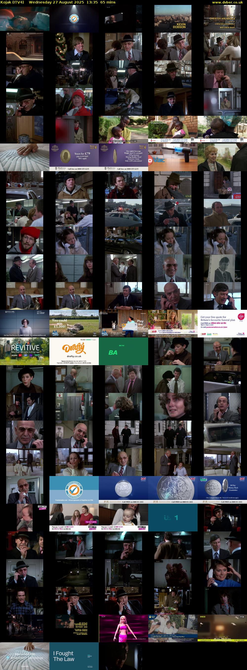 Kojak (ITV4) Wednesday 27 August 2025 13:35 - 14:40
