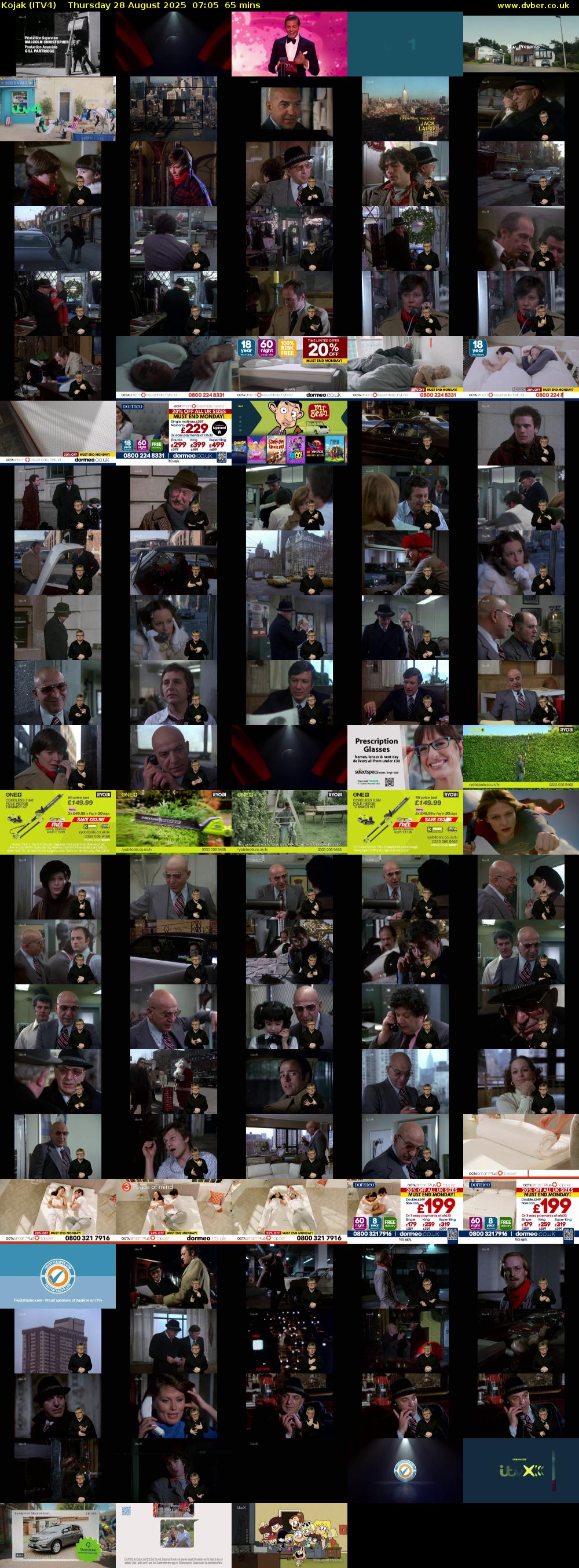 Kojak (ITV4) Thursday 28 August 2025 07:05 - 08:10