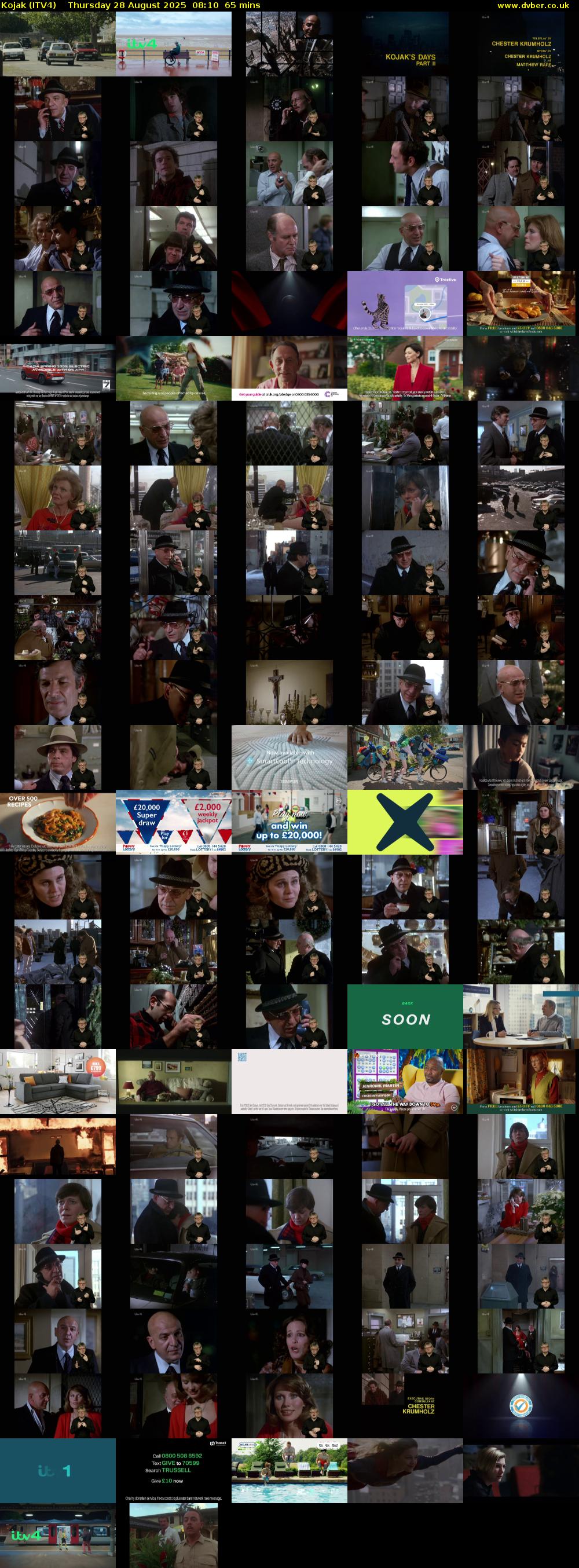 Kojak (ITV4) Thursday 28 August 2025 08:10 - 09:15