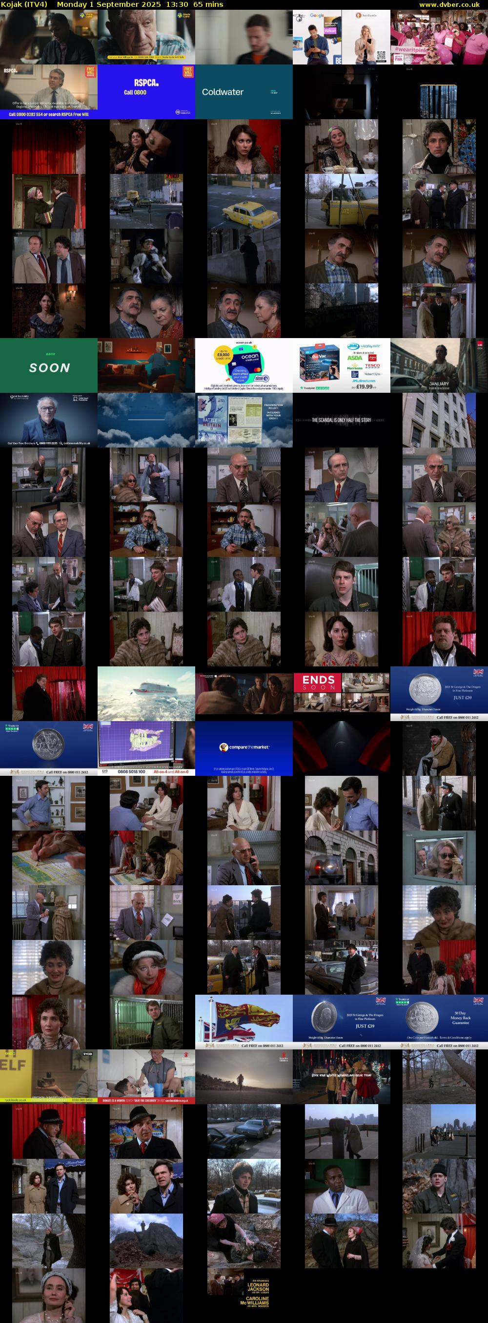 Kojak (ITV4) Monday 1 September 2025 13:30 - 14:35
