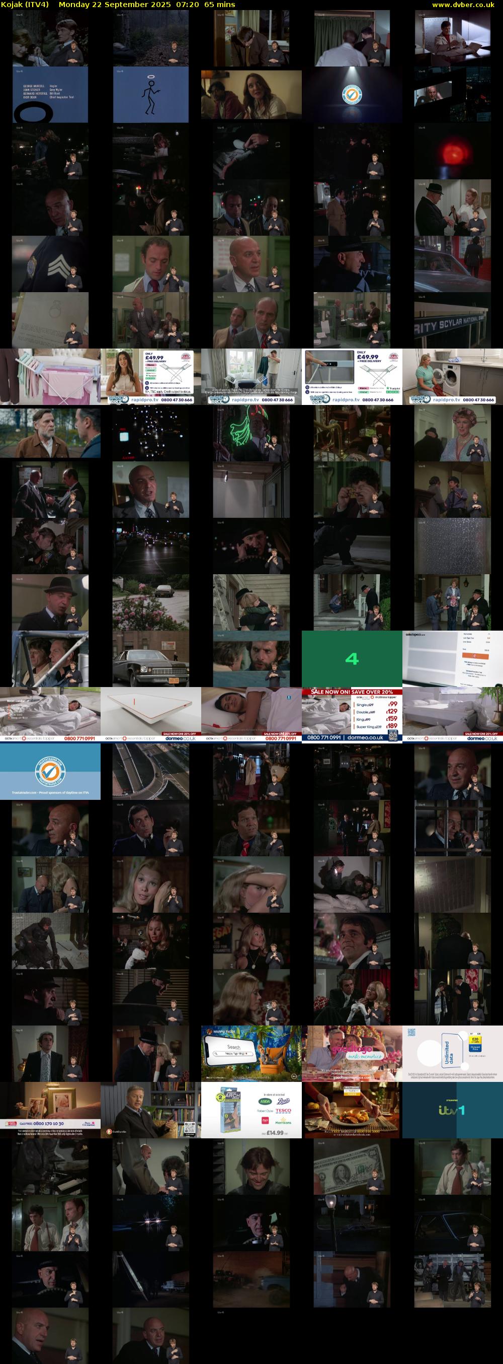 Kojak (ITV4) Monday 22 September 2025 07:20 - 08:25