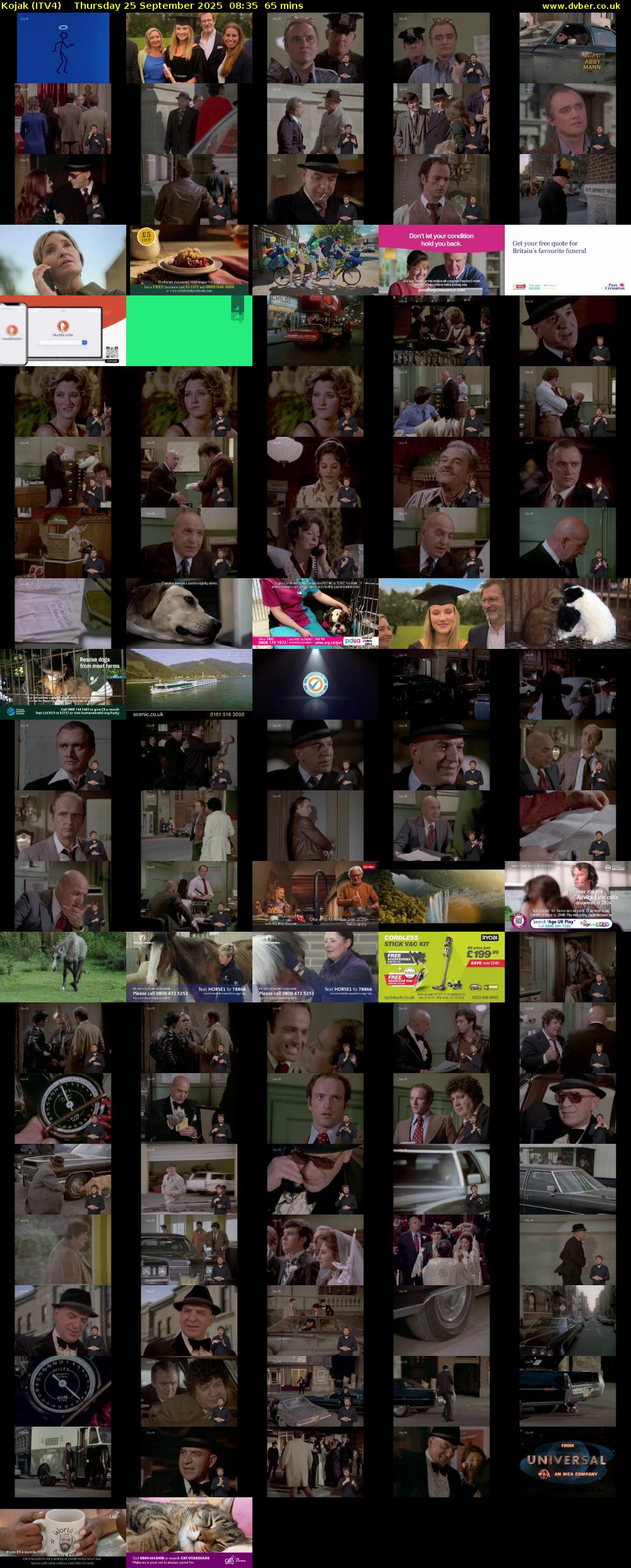 Kojak (ITV4) Thursday 25 September 2025 08:35 - 09:40