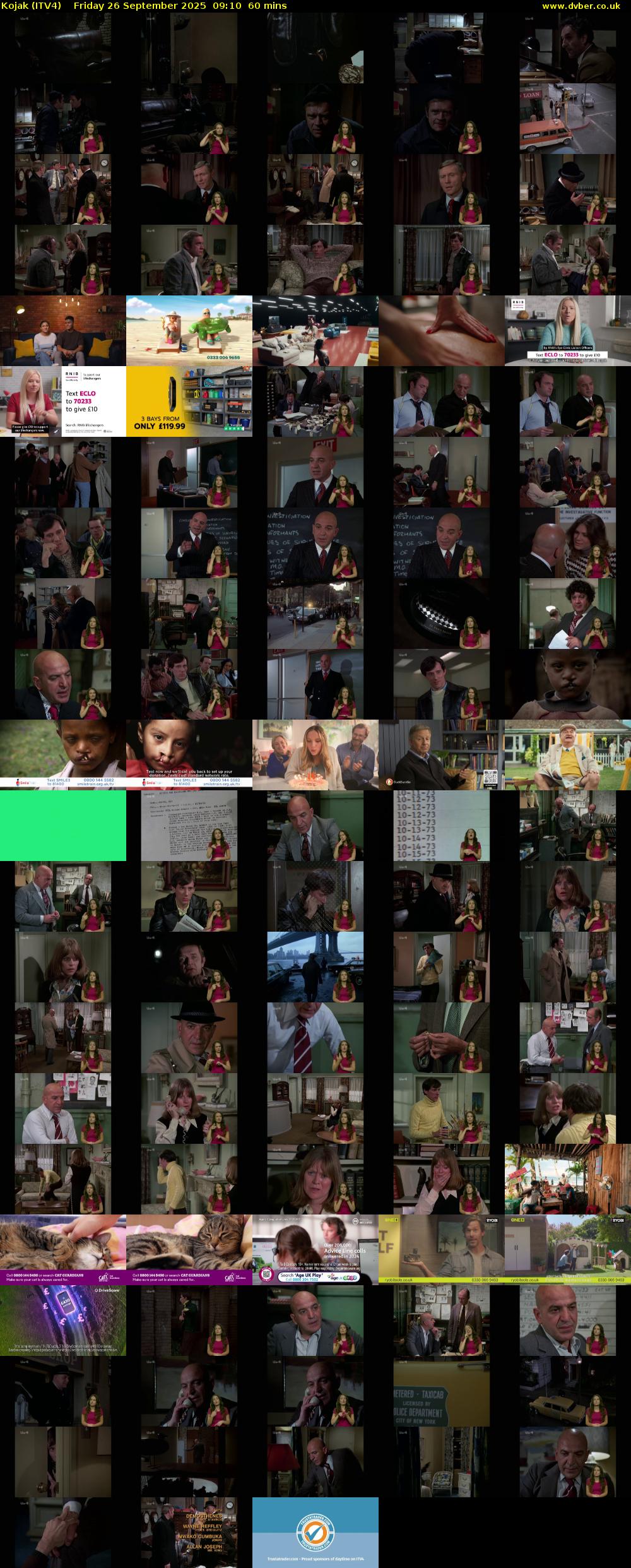Kojak (ITV4) Friday 26 September 2025 09:10 - 10:10