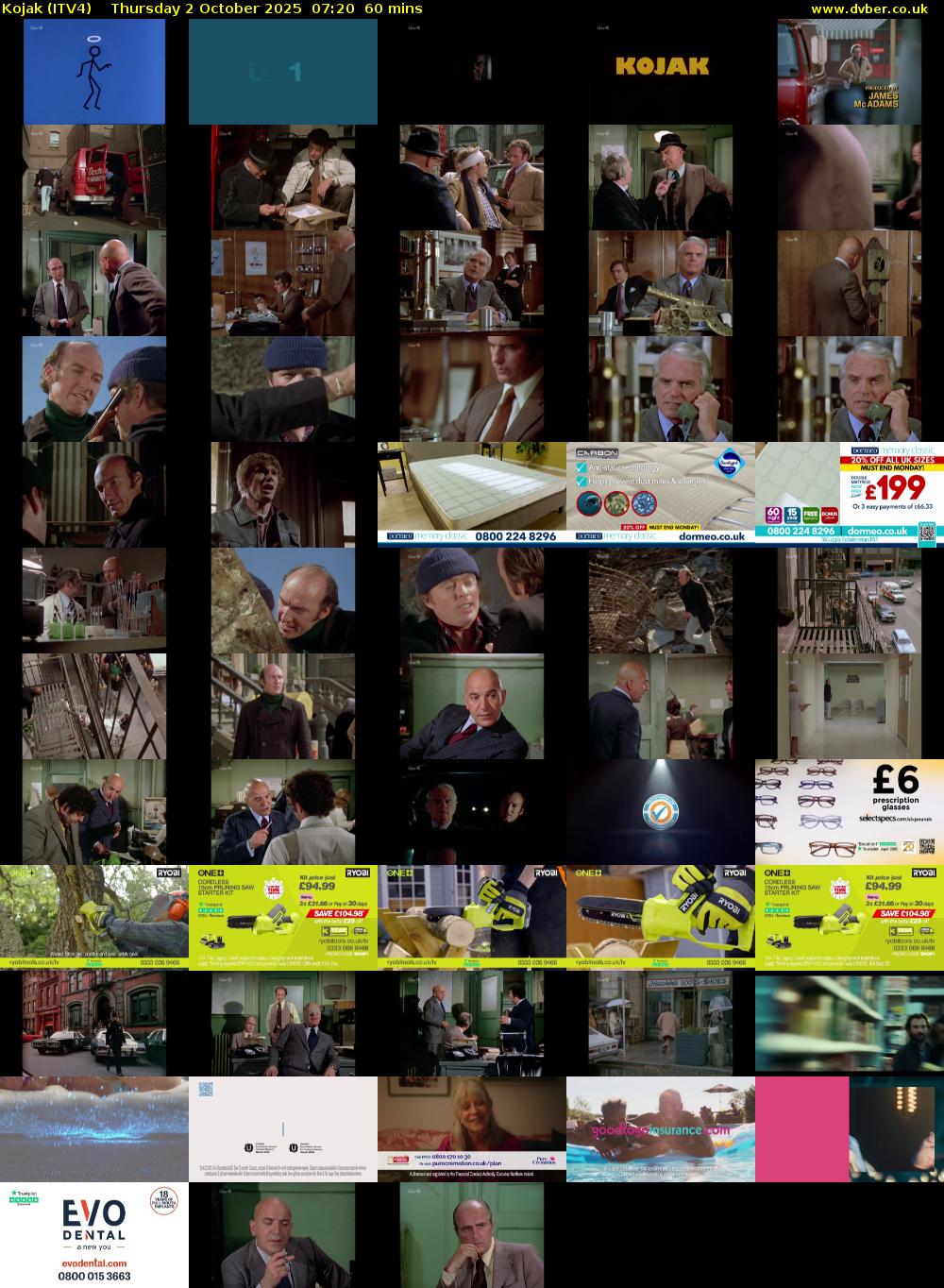 Kojak (ITV4) Thursday 2 October 2025 07:20 - 08:20