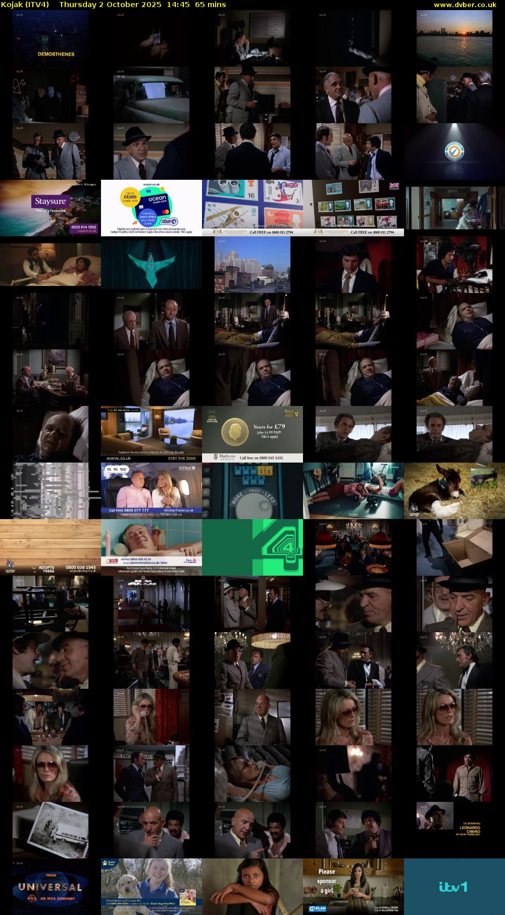 Kojak (ITV4) Thursday 2 October 2025 14:45 - 15:50