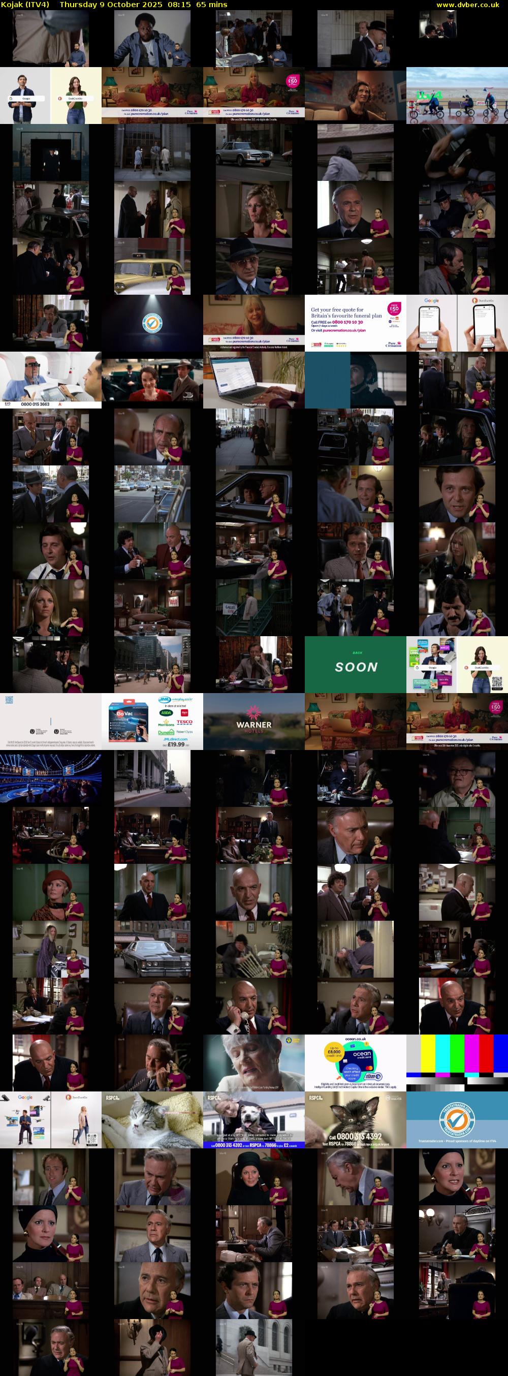 Kojak (ITV4) Thursday 9 October 2025 08:15 - 09:20